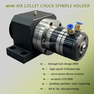 small air collet chuck spindle holder 8MM through hole grinding machine pneumatic chuck for small cnc lathe turning and cutting machine chuck