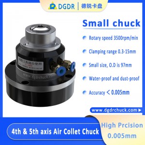 high precision mini air collet chuck GAL-15 grinder machine penumatic chuck rotary clamping tools for automatic equipment