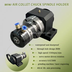 small air collet chuck spindle holder 8MM through hole grinding machine pneumatic chuck for small cnc lathe turning and cutting machine chuck