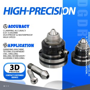 4th and 5th axis proceesing small air collet chuck high precision through holepneumatic chuck grinding w25 mini air chuck