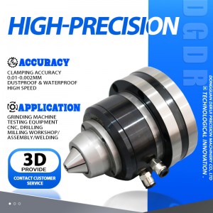 4th and 5th axis proceesing small air collet chuck high precision through holepneumatic chuck grinding w25 mini air chuck