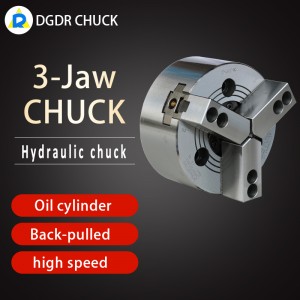 Through-hole hydraulic 3 jaws chuck for lathe oil cylinder back-pulled chuck pneumatic collet chuck 3jaw air chuck