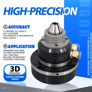 mini air collet chuck for 4th and 5th axis proceesing small air collet chuck high precision through hole pneumatic chuck for grinding machine testing equipment