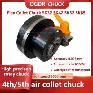 dgdr Flex Collet Chuck SK32 SK42 SK52 SK65 4th/5th high precision air collet chuck grinding machine pneumatic integrated chuck