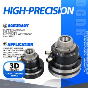 4th and 5th axis proceesing small air collet chuck high precision through holepneumatic chuck grinding w25 mini air chuck