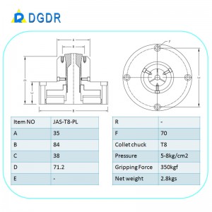 small chuck with clamping range from 0.5-8mm for twist rope machine mini chuck for small work piece JAS-T8-PL