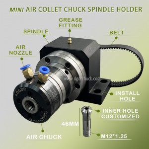 small air collet chuck spindle holder 8MM through hole grinding machine pneumatic chuck for small cnc lathe turning and cutting machine chuck