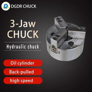 Through-hole hydraulic 3 jaws chuck for lathe oil cylinder back-pulled chuck pneumatic collet chuck 3jaw air chuck