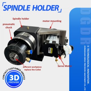 automatic equipment air collet chuck spindle holder through hole pneumatic chuck for high precision machine Flower stripper machine chuck