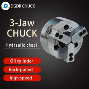 Through-hole hydraulic 3 jaws chuck for lathe oil cylinder back-pulled chuck pneumatic collet chuck 3jaw air chuck