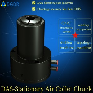 stationary air collet chuck DAS-20SS for tapping and drilling machine welding equipment pneumatic chuck