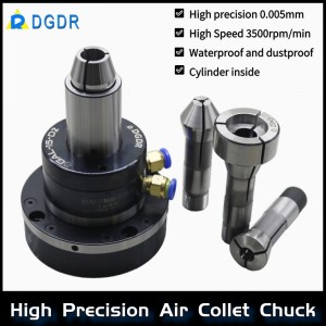 grinding machine air collet chuck GAL-15-D small size pneumatic chuck through hole design high presicion clamping tools
