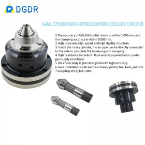 DGDR HIGH precision pneumatic chuck GAS-W25/16C repeatability accuracy within 0.005mm, high-speed and rapid cylinder chuck