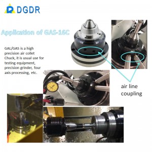 DGDR HIGH precision pneumatic chuck GAS-W25/16C repeatability accuracy within 0.005mm, high-speed and rapid cylinder chuck