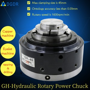 GH-40 Vertical fixing standard through-hole pneumatic cnc lathe Rotary power chuck for capper machine tapping machine drilling machine oil chuck