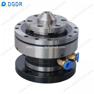 mini diaphragm air chuck for grinding machine through hole 10mm rotary pneumatic chuck high precision air collet chuck