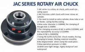 MIni pneumatic chuck JAC-25 milling machine using rotary chuck for CNC lathe and laser equipment chuck