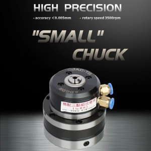 Mini air collet chuck JAC-T8 small rotary pneumatic chuck for grinding machine/welding equipment through hole clamping tools