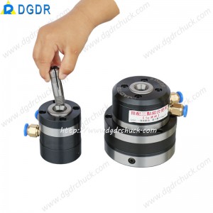 Mini air collet chuck JAC-T8 small rotary pneumatic chuck for grinding machine/welding equipment through hole clamping tools