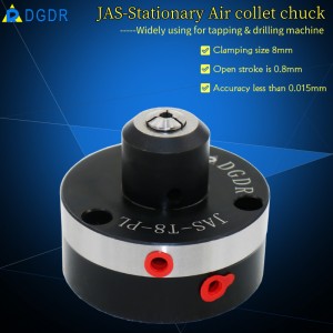 chuck mini JAS-T8, finger feed mini chuck, DGDR tapping machine small work piece chuck