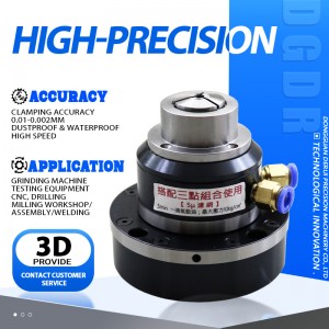 mini air collet chuck for 4th and 5th axis proceesing small air collet chuck high precision through hole pneumatic chuck for grinding machine testing equipment