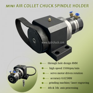 small air collet chuck spindle holder 8MM through hole grinding machine pneumatic chuck for small cnc lathe turning and cutting machine chuck