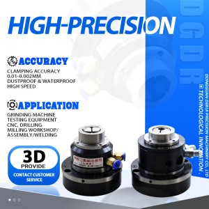 mini air collet chuck for 4th and 5th axis proceesing small air collet chuck high precision through hole pneumatic chuck for grinding machine testing equipment