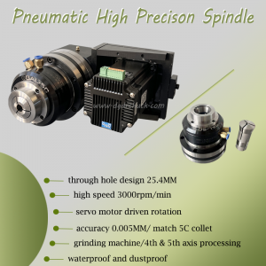 5C collet high precision air collet chuck grinding machine pneumatic chuck for 4th andSth axis processing 5C collet