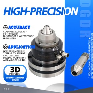 4th and 5th axis proceesing small air collet chuck high precision through holepneumatic chuck grinding w25 mini air chuck