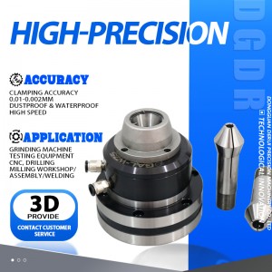 4th and 5th axis proceesing small air collet chuck high precision through holepneumatic chuck grinding w25 mini air chuck