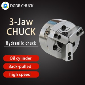 Through-hole hydraulic 3 jaws chuck for lathe oil cylinder back-pulled chuck pneumatic collet chuck 3jaw air chuck